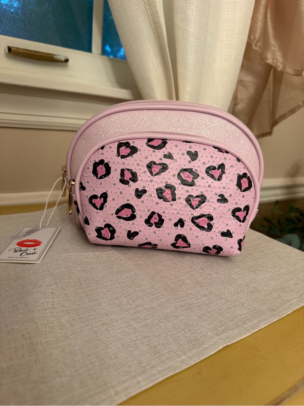 Blush Crush Double Cosmetic Bag Set New ( 2 bags)